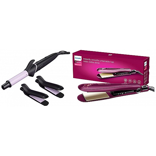 PHILIPS BHH816/00 Crimp, Straighten or Curl with the single tool, quickly and without fear of heat damage, Black Multi Styling Kit