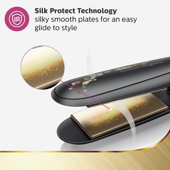 PHILIPS BHS736/00 Straightener Instantly Smooths Untamable Hair With Visible Shine (Black)