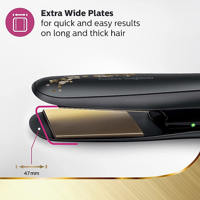 PHILIPS BHS736/00 Straightener Instantly Smooths Untamable Hair With Visible Shine (Black)