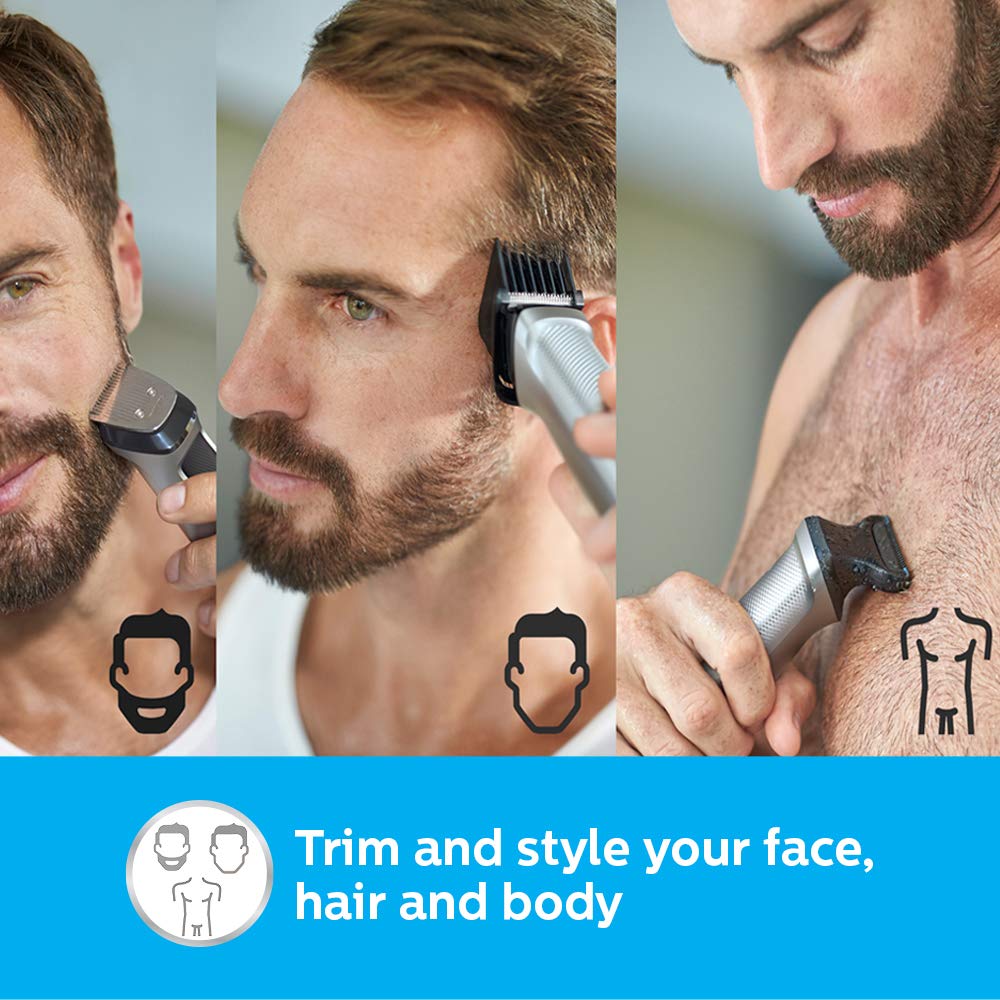 PHILIPS MG7715/15 Multigroom Series for Men 7000 13-in-1 (Old Model), Face, Hair and Body Trimmer/Clipper, Gray, Free Size (B072WNXLKJ)