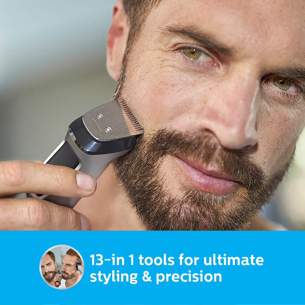 PHILIPS MG7715/15 Multigroom Series for Men 7000 13-in-1 (Old Model), Face, Hair and Body Trimmer/Clipper, Gray, Free Size (B072WNXLKJ)