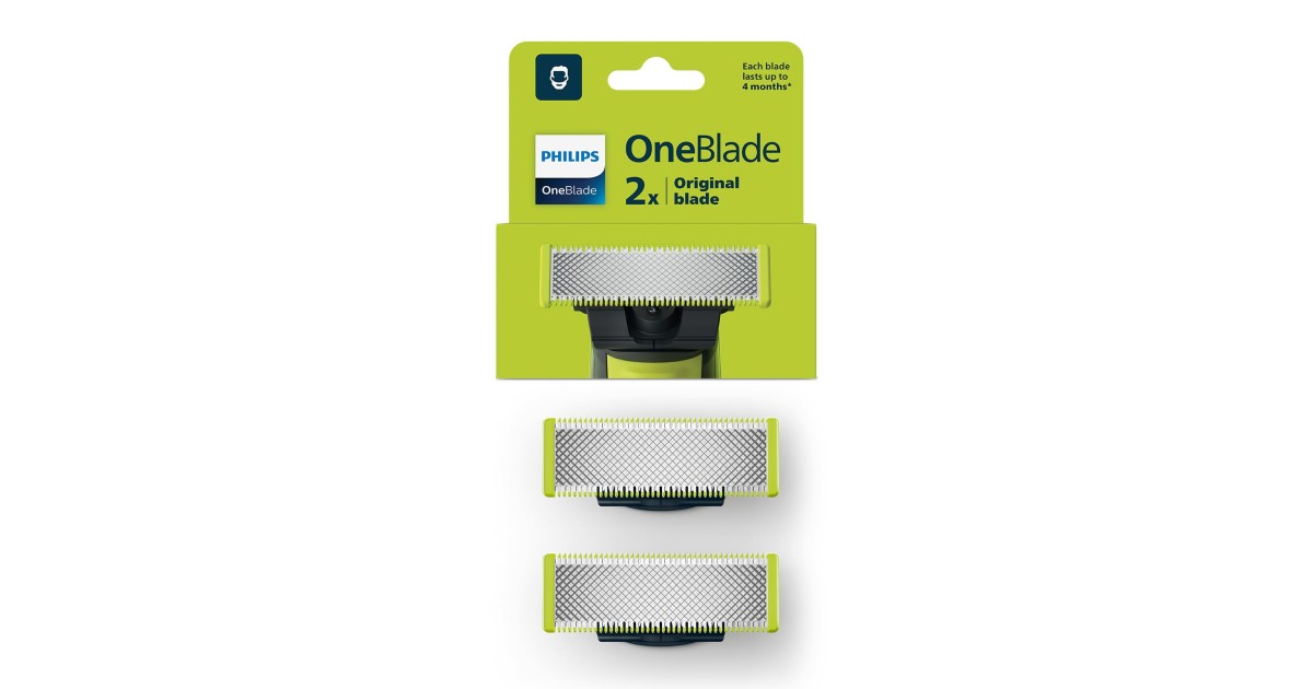 PHILIPS Men Oneblade Replaceable Blade Pack of 2 Replaceable Blades ...