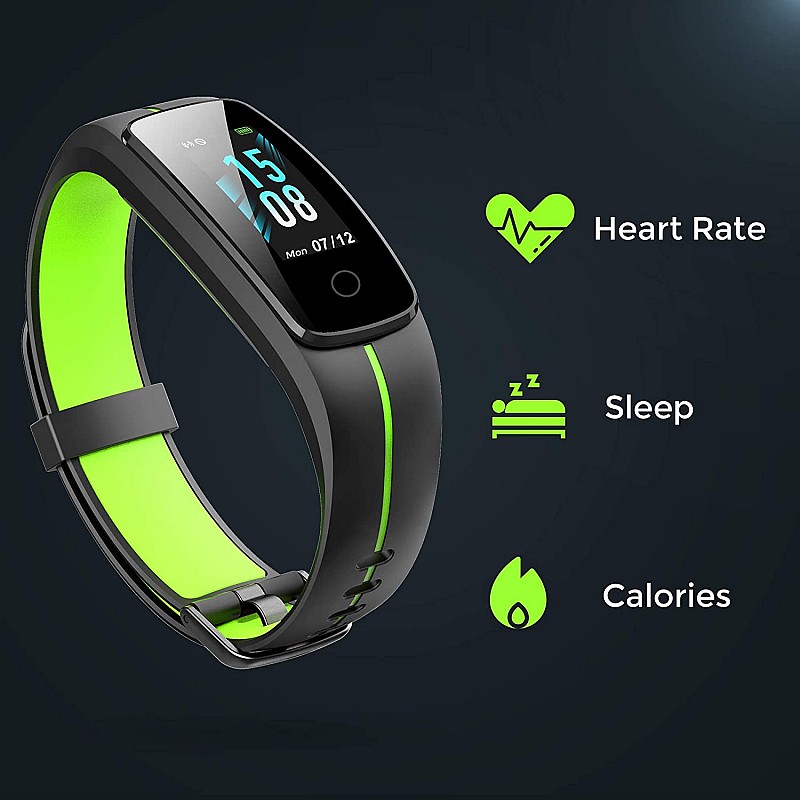 PLAY PLAYFIT 53 Smart Band, Fulltouch Color Display(Black and Green)