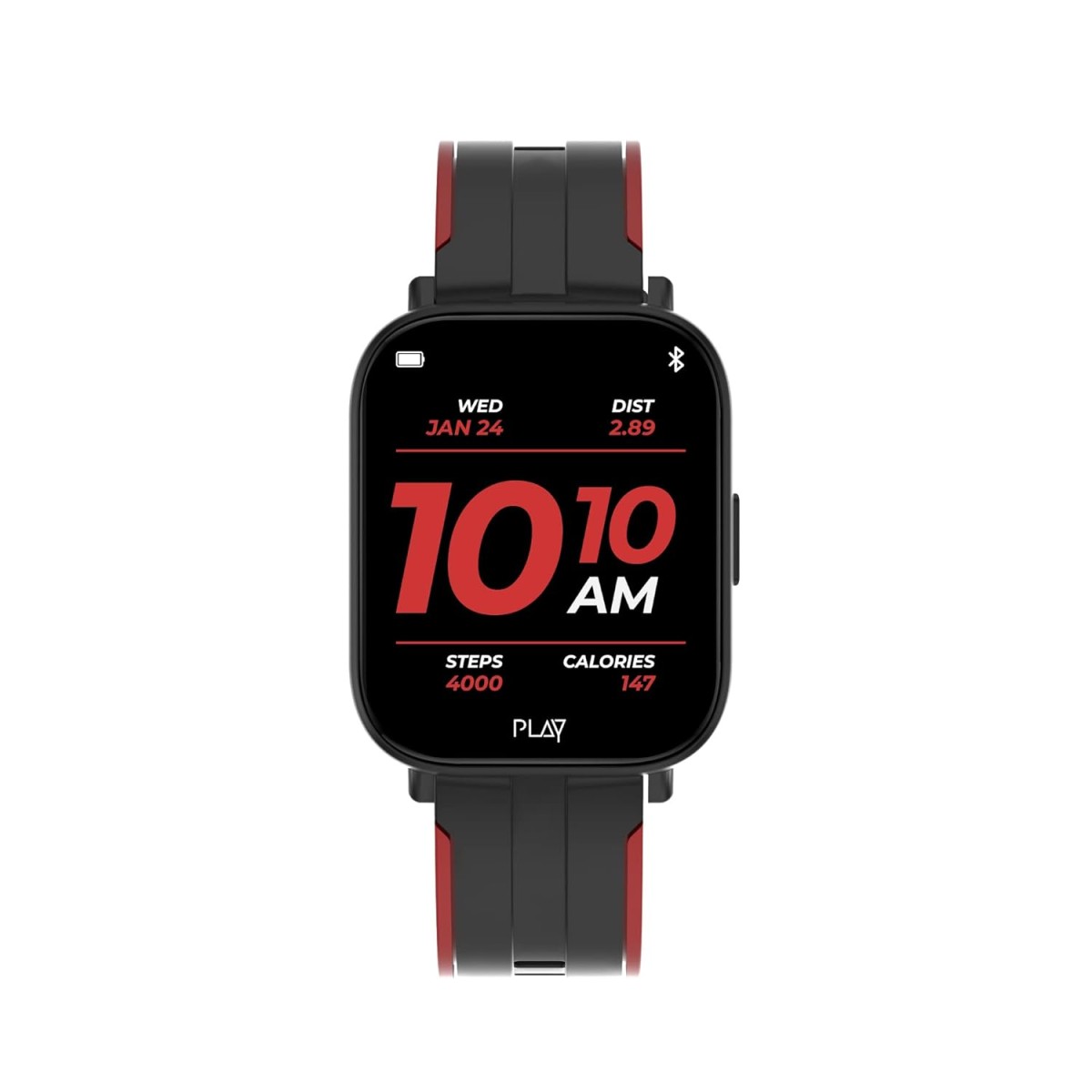 PLAYFIT XLPRO_Black+Red, IPS Display, IP67 Dust, Sweat & Water resistant, Full Metal Dial Design,(unbox)