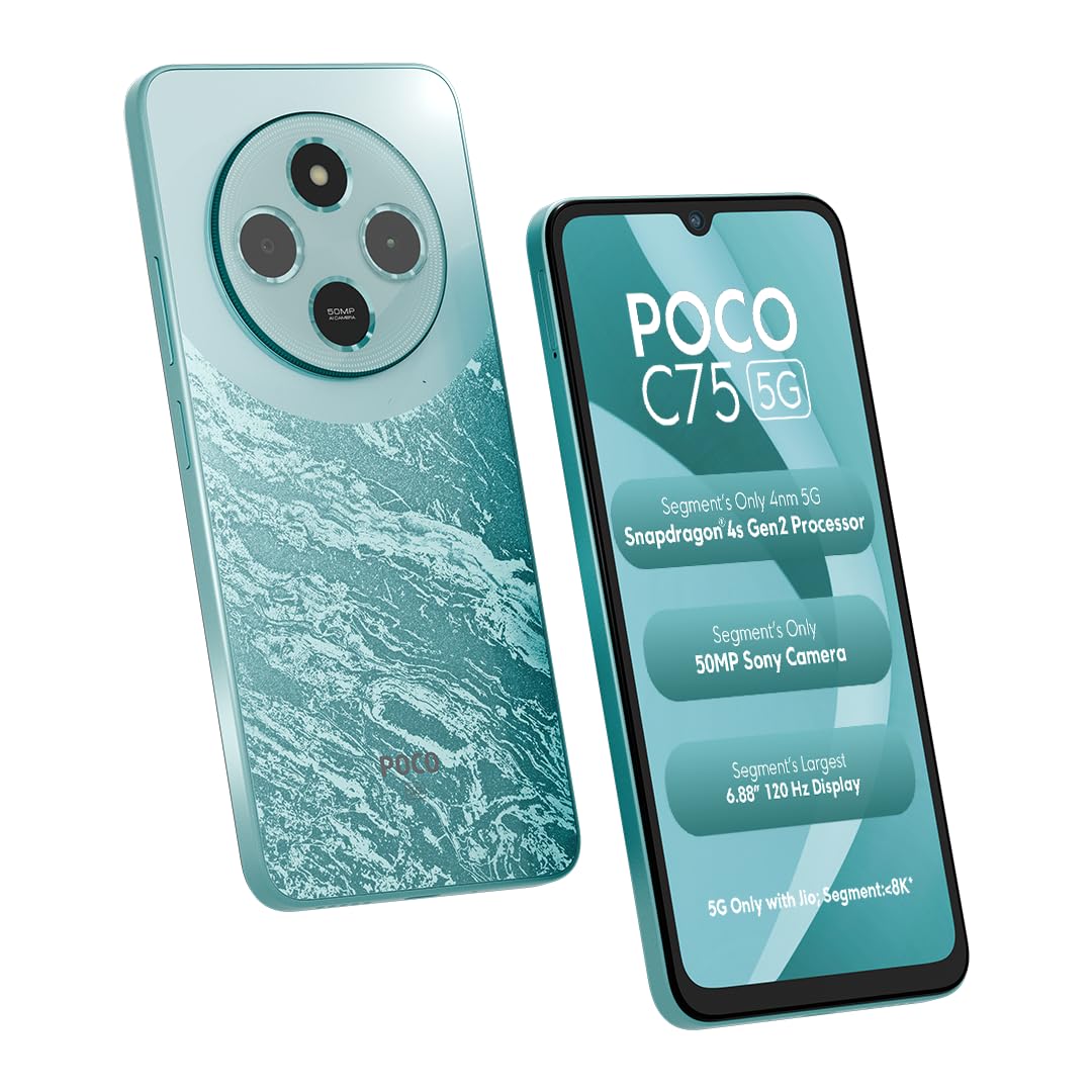 POCO C75 5G, Aqua Bliss (4GB, 64GB)