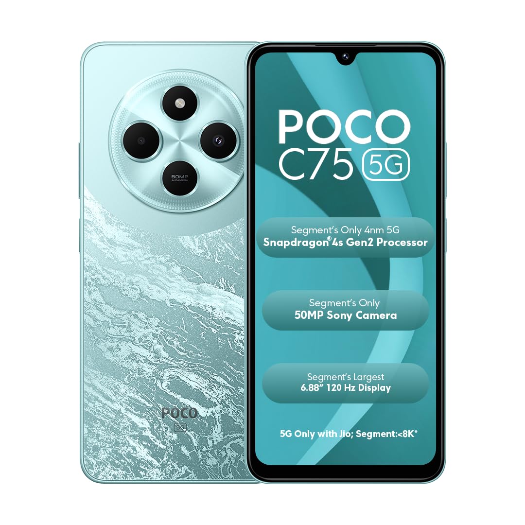POCO C75 5G, Aqua Bliss (4GB, 64GB)