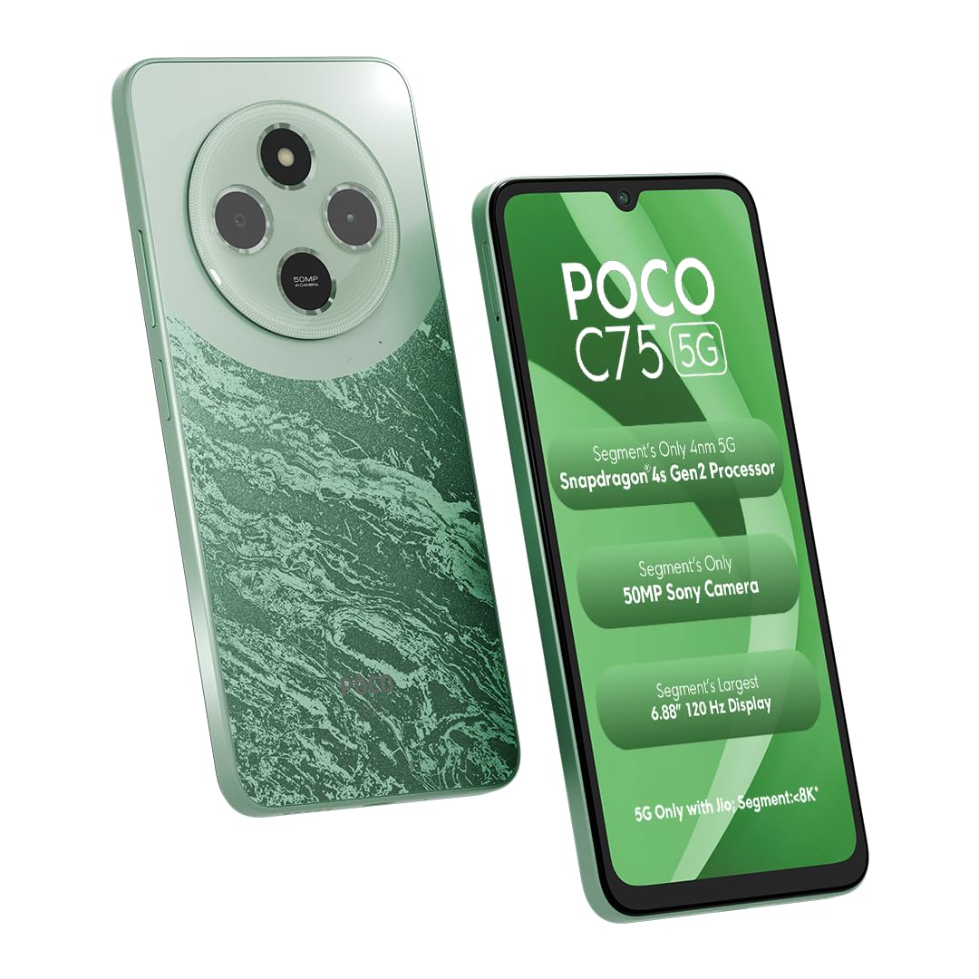 POCO C75 5G, Enchanted Green (4GB, 64GB)
