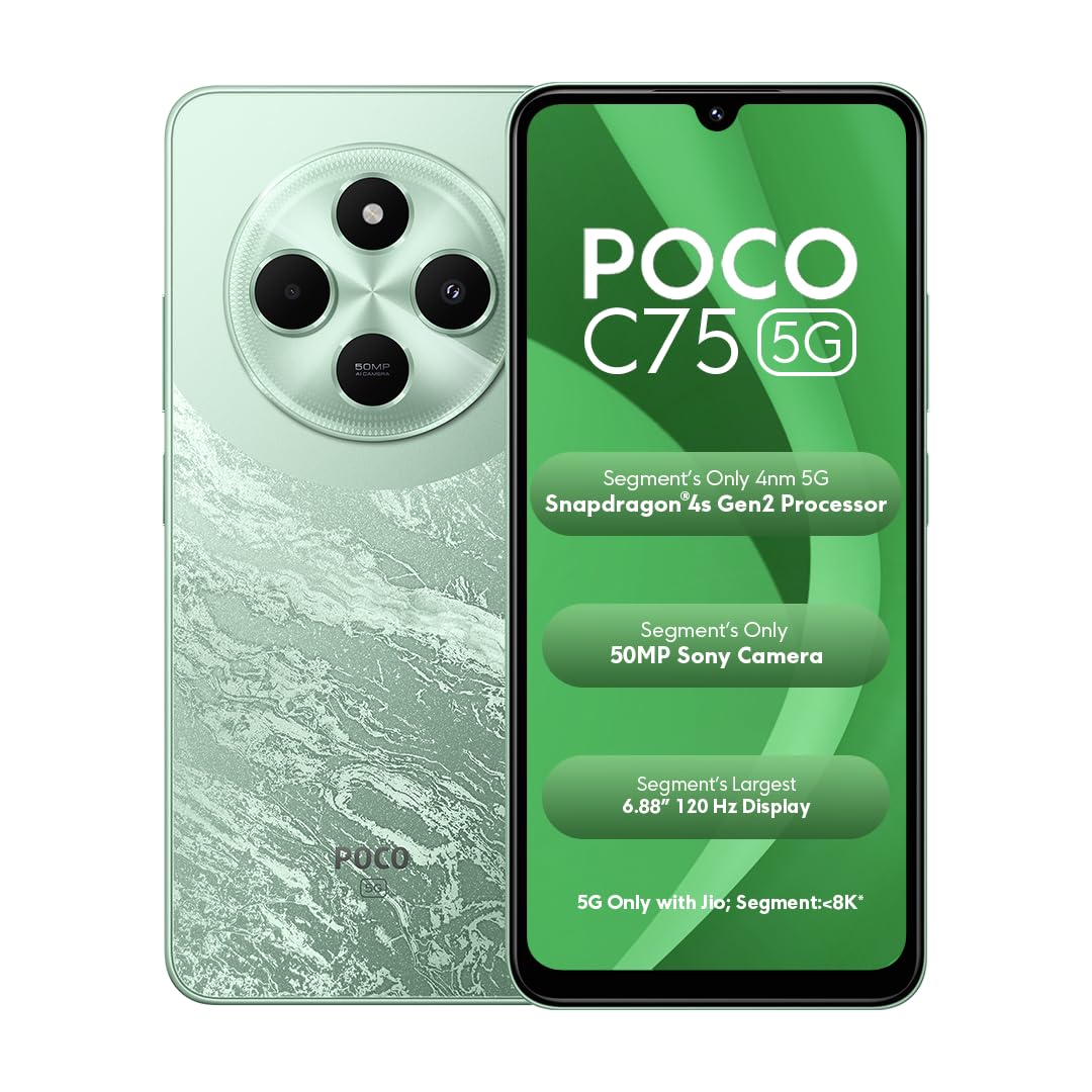 POCO C75 5G, Enchanted Green (4GB, 64GB)