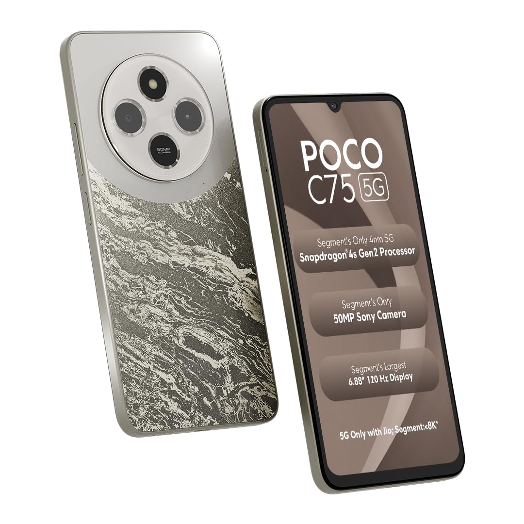 POCO C75 5G, Silver Stardust (4GB, 64GB)