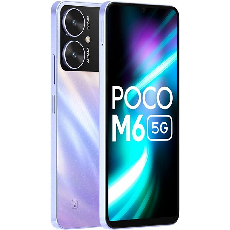 POCO M6 5G (Orion Blue, 4GB RAM, 128GB Storage) | MediaTek Dimensity 6100+ 5G Processor | 5000 mAh Battery + 18W Fast Charging | 50 MP AI Dual-Camera System & Side Fingerprint Sensor (refurbished)