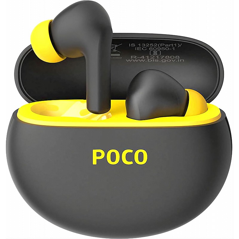 POCO Pods with 30 Hour Playback, 12mm Drivers, 60ms Latency, Fast Charging & ENC Bluetooth Headset (Midnight Groove, True Wireless)