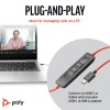 POLY (Plantronics Blackwire 3320 Stereo Headset, On Ear W/Noise-Canceling Mic, 130G, Connect to Mobile/Tablet Via USB-C/A, 180-Degree Pivoting Speakers, Dynamic EQ, Hi-Fi Stereo, Black, 8G0Y9AA