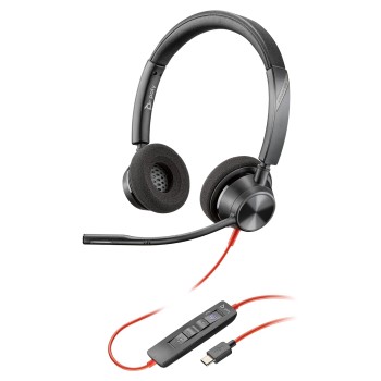 POLY (Plantronics Blackwire 3320 Stereo Headset, On Ear W/Noise-Canceling Mic, 130G, Connect to Mobile/Tablet Via USB-C/A, 180-Degree Pivoting Speakers, Dynamic EQ, Hi-Fi Stereo, Black, 8G0Y9AA