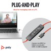 POLY (Plantronics Blackwire 3320 Stereo Headset, On Ear W/Noise-Canceling Mic, 130G, Connect to Mobile/Tablet Via USB-C/A, 180-Degree Pivoting Speakers, Dynamic EQ, Hi-Fi Stereo, Black, 8G0Y9AA