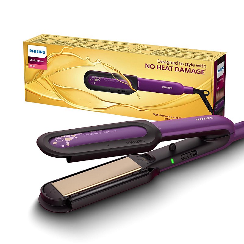 PHILIPS NourishCare No heat damage with Vitamin E & Morrocan Argan Oil Serum Strips BHS503/40 Hair Straightener