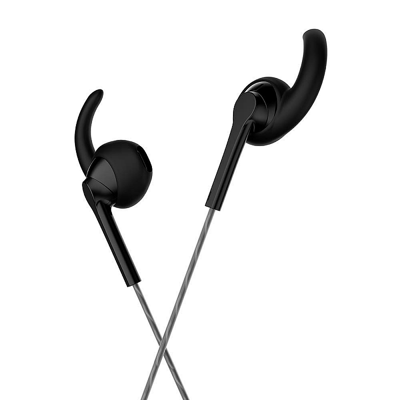 Motorola Pace 130 in-Ear Headphones with Mic, Ear Hooks & Alexa Built-in(Black)