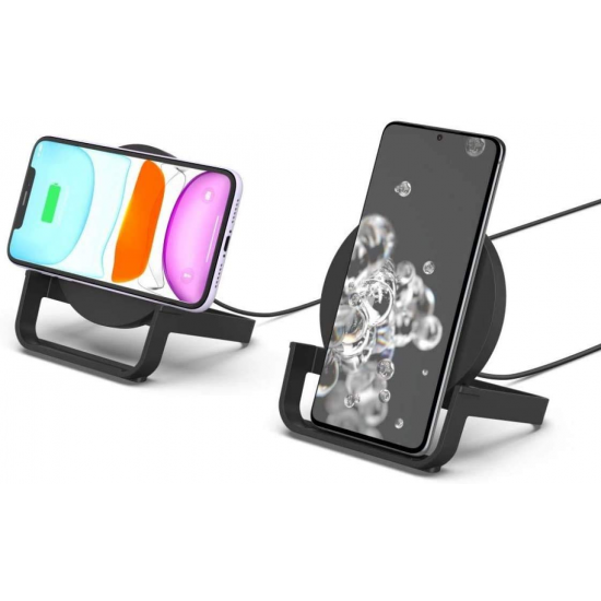 Playa by Belkin Qi-Certified 10W/7.5W Wireless Charging Stand for iPhone 12 Mini Black