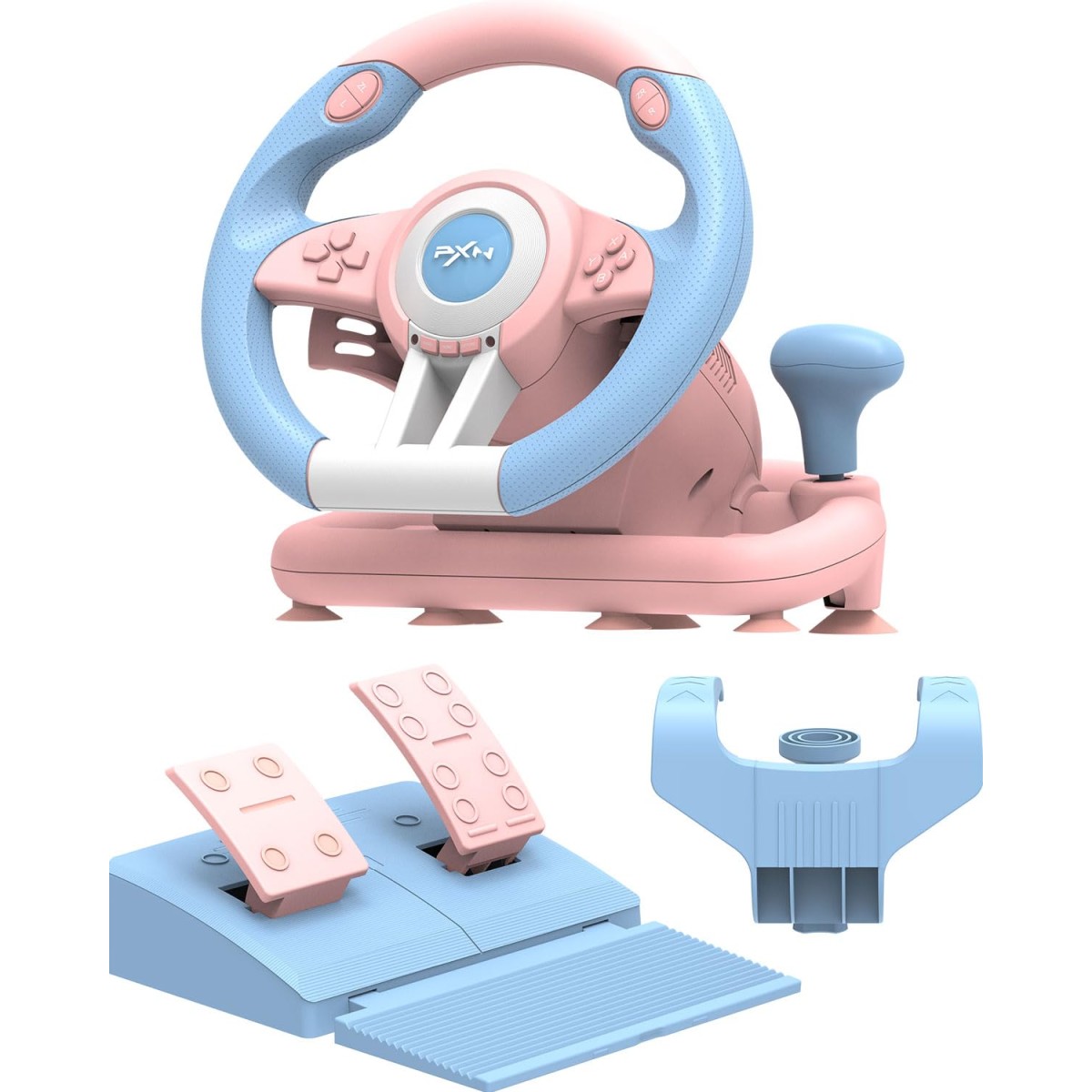 PXN V3 Pro Racing Steering Wheel and Pedals, 180° Steering Wheel with Pedal Board, Paddle Shifters and Vibration Feedback, Game Steering Wheel for PS4, Xbox One, PC, Xbox Series X|S, PS3, Switch -