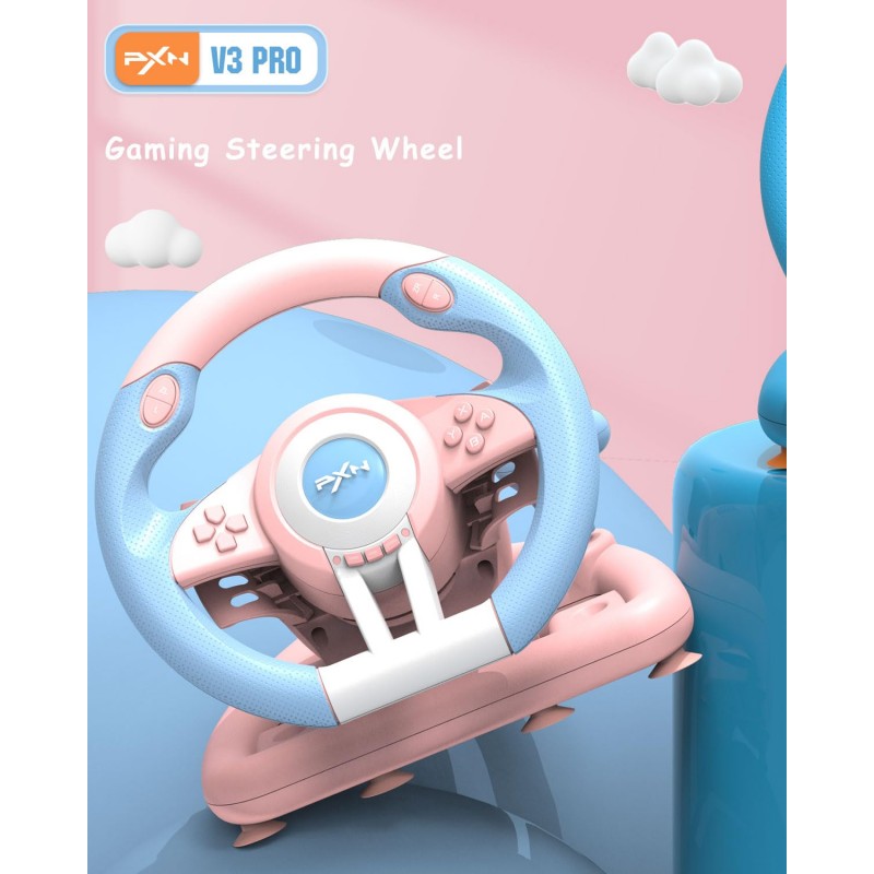 PXN V3 Pro Racing Steering Wheel and Pedals, 180° Steering Wheel with Pedal Board, Paddle Shifters and Vibration Feedback, Game Steering Wheel for PS4, Xbox One, PC, Xbox Series X|S, PS3, Switch - PXN V3 Pro Racing Steering Wheel and Pedals, 180° Steering Wheel with Pedal Board, Paddle Shifters and Vibration Feedback, Game Steering Wheel for PS4, Xbox One, PC, Xbox Series X|S, PS3, Switch -