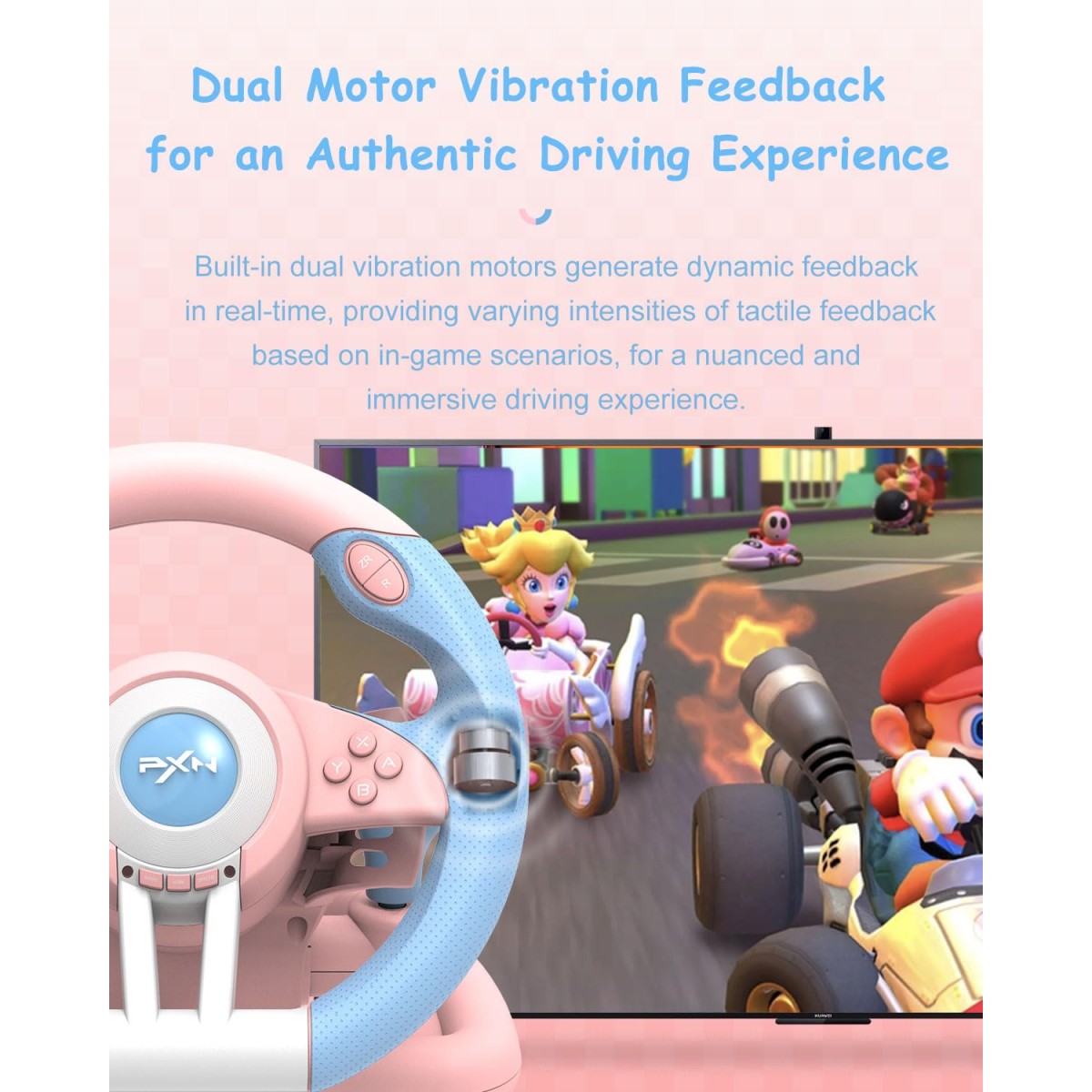 PXN V3 Pro Racing Steering Wheel and Pedals, 180° Steering Wheel with Pedal Board, Paddle Shifters and Vibration Feedback, Game Steering Wheel for PS4, Xbox One, PC, Xbox Series X|S, PS3, Switch -