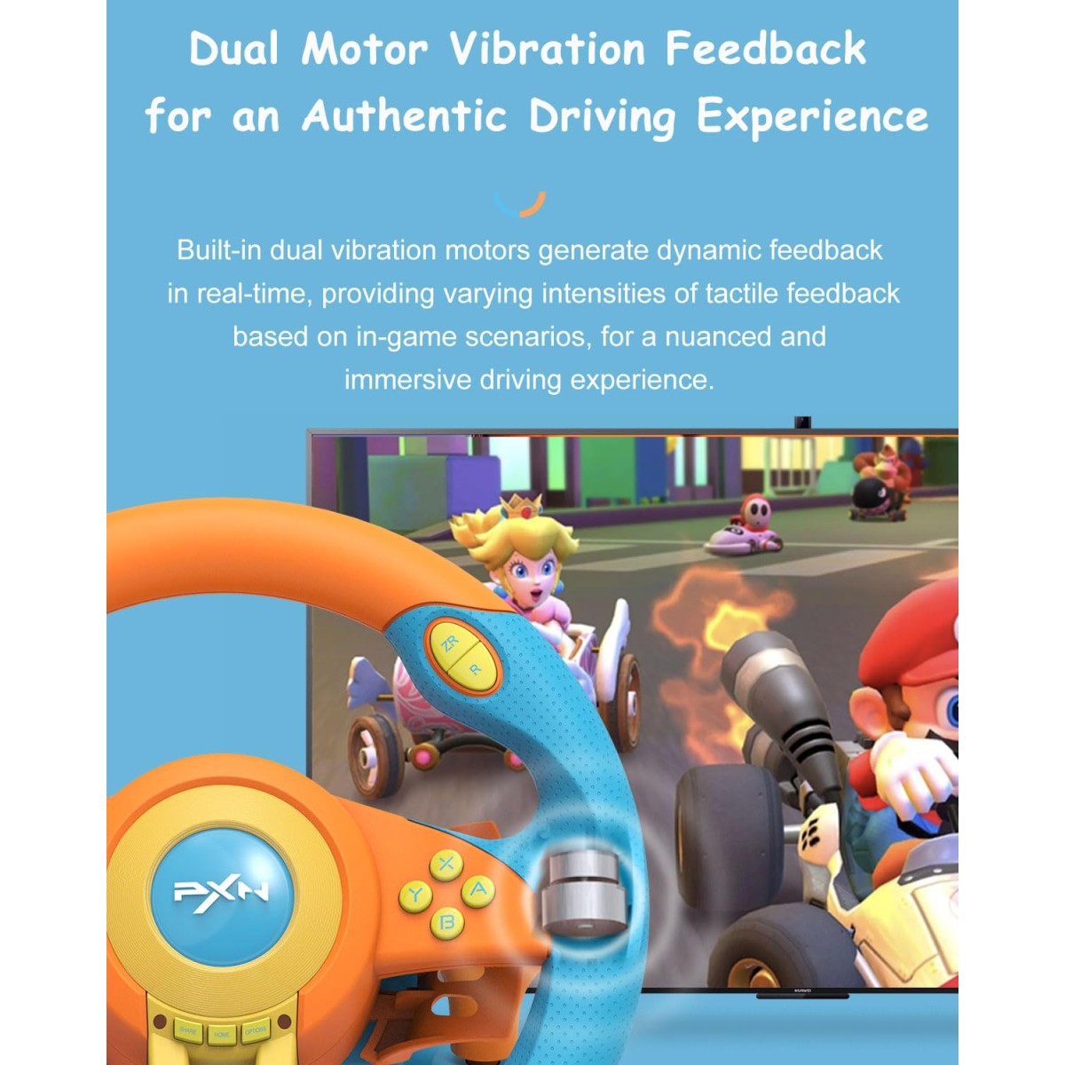 PXN V3 Pro Racing Steering Wheel and Pedals, 180° Steering Wheel with Pedal Board, Paddle Shifters and Vibration Feedback, Game Steering Wheel for PS4, Xbox One, PC, Xbox Series X|S, PS3, Switch -