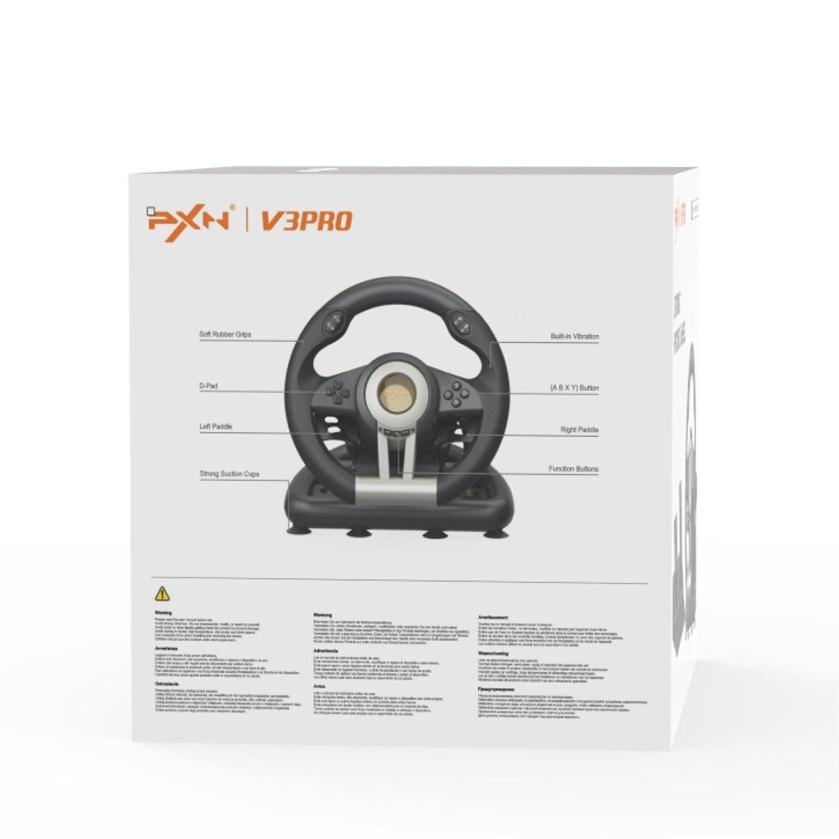 PXN V3 Pro Racing Steering Wheel and Pedals, 180° Steering Wheel with Pedal Board, Paddle Shifters and Vibration Feedback, Game Steering Wheel for PS4, Xbox One, PC, Xbox Series X|S, PS3, Switch -