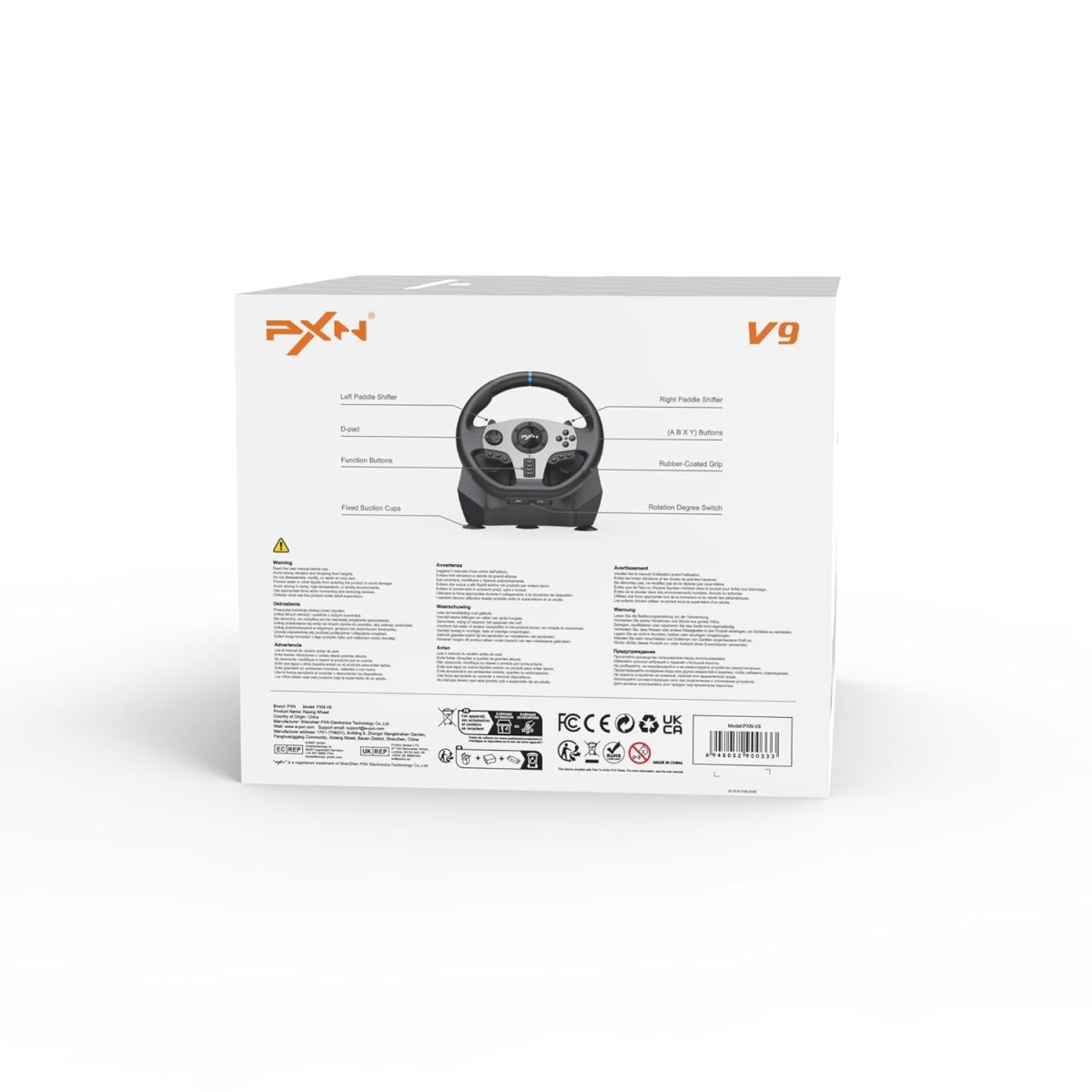 PXN V9 Driving Racing Steering Wheel with Pedals, Gear Shifter, 270/900° Racing Simulator, Compatible with PC, PS3, PS4, Xbox Series S|X, Xbox One S|X, for Nintendo Switch