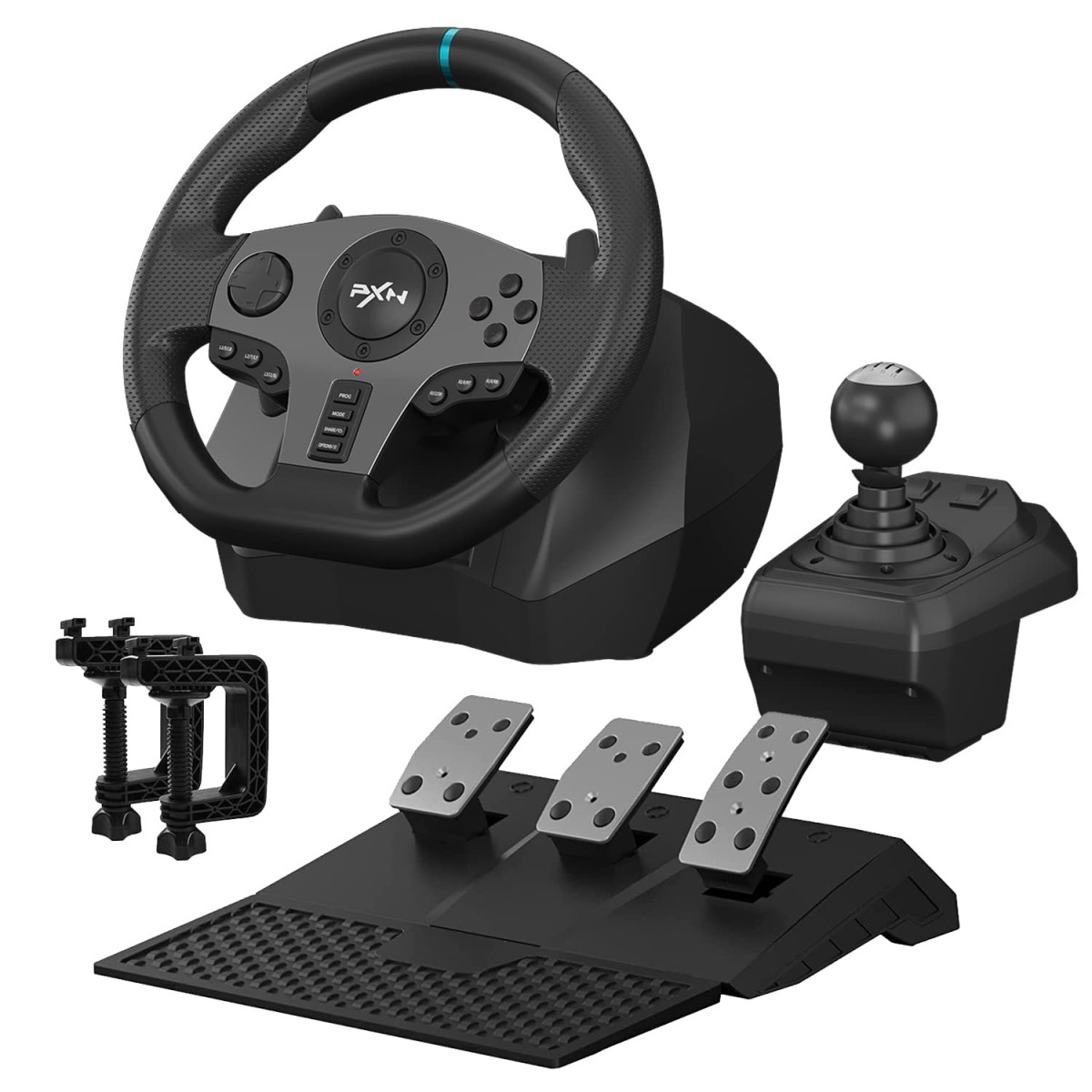 PXN V9 Driving Racing Steering Wheel with Pedals, Gear Shifter, 270/900° Racing Simulator, Compatible with PC, PS3, PS4, Xbox Series S|X, Xbox One S|X, for Nintendo Switch