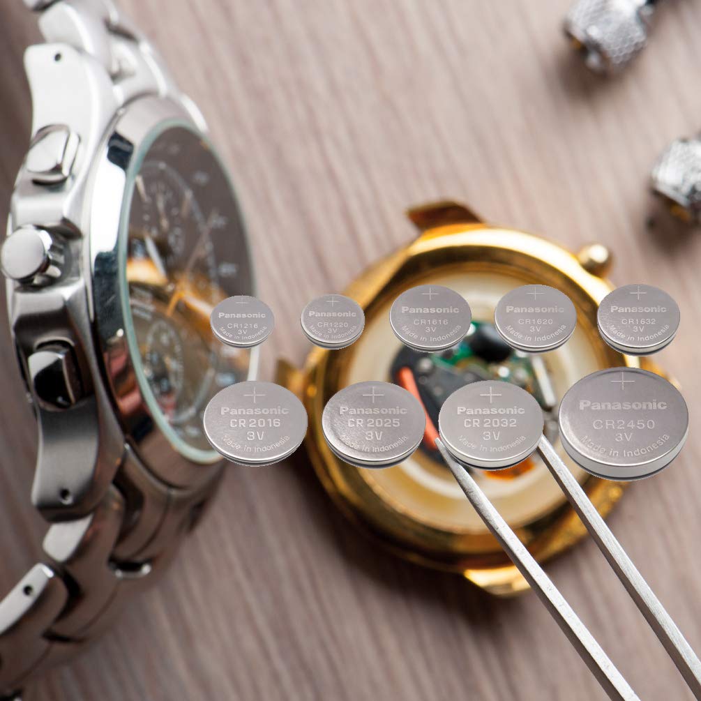 Panasonic CR-1620 Lithium Coin Battery 3v - Pack of 5 Provide Long Lasting Power in a Variety of Devices,from keyless-Entry fobs to Toys