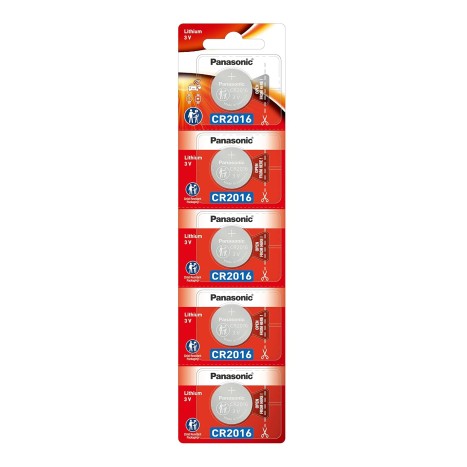 Panasonic CR-1620 Lithium Coin Battery 3v - Pack of 5 Provide Long Lasting Power in a Variety of Devices,from keyless-Entry fobs to Toys