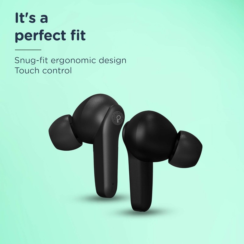Pebble Arc TWS Earbuds with Bluetooth V5.0, Immersive Audio, Up to 15H Total Playback, Instant Voice Assistant, Easy Access Controls with Mic and Dual Tone Ergonomic Design (White) Type C Charging case