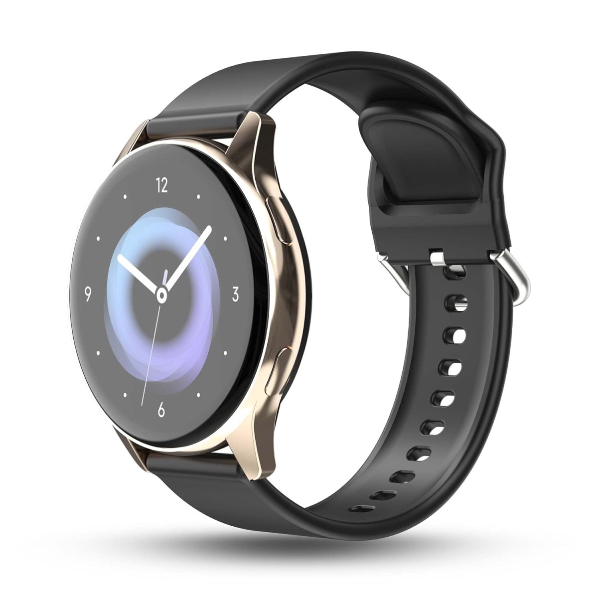 Pebble Dart 1.28" Round HD Display, Bluetooth Calling, Voice Assitance, Sleep Monitor, Alarm & Notification Smartwatch - Midnight Gold