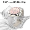 Pebble Diva 1.32" BT Calling, Female Health, Health Suite, Alarm and Notification (Snow Leather)