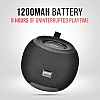 Pebble Dome Heavy Bass 5W Bluetooth Speaker (Black)