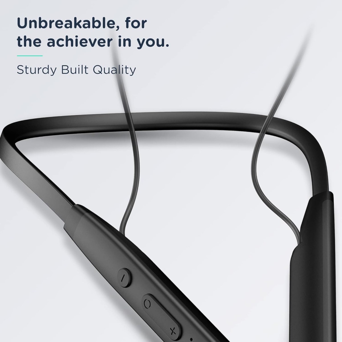 Pebble Flex Activ Neckband with True Bass in-Built Mic, up to 60 Hours Play time, Magnetic Earbuds, Soft Silicone Body Workout and Sweat Proof (Black)