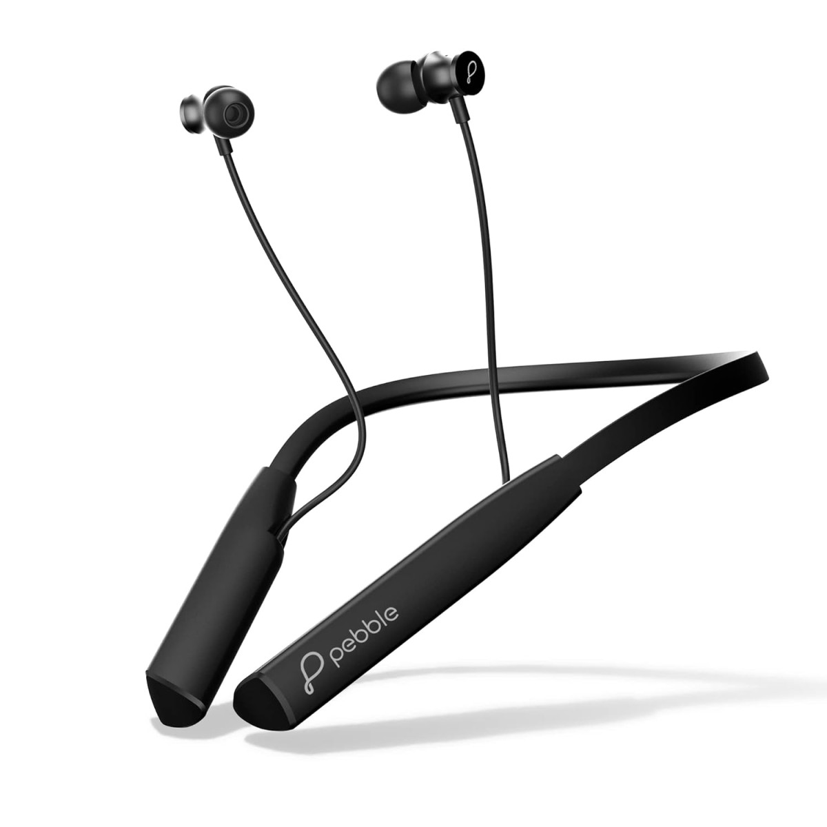 Pebble Flex Activ Neckband with True Bass in-Built Mic, up to 60 Hours Play time, Magnetic Earbuds, Soft Silicone Body Workout and Sweat Proof (Black)