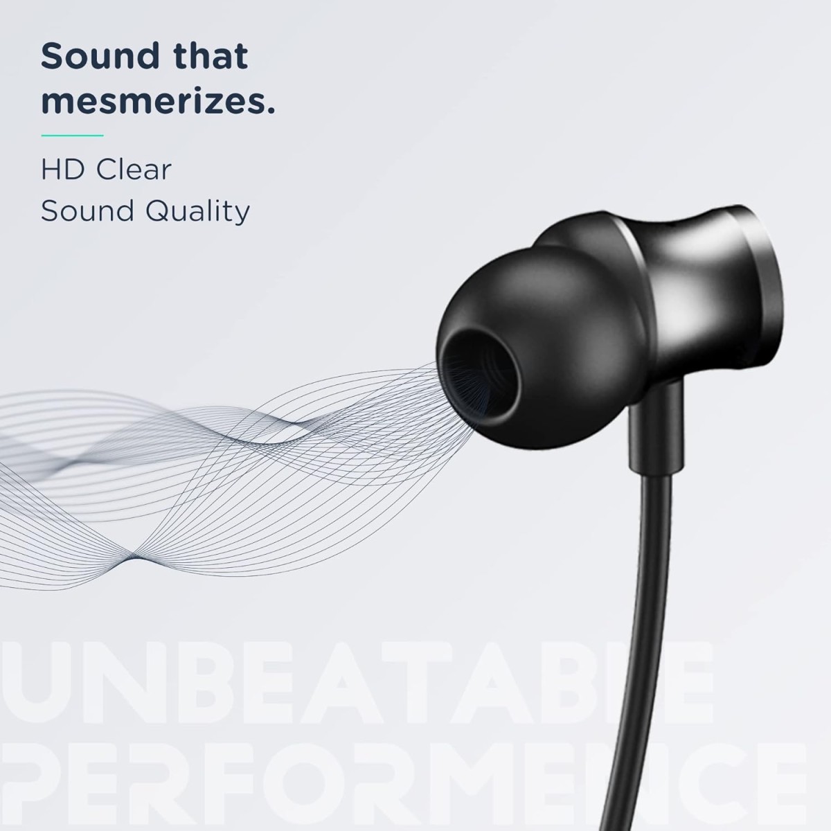 Pebble Flex Activ Neckband with True Bass in-Built Mic, up to 60 Hours Play time, Magnetic Earbuds, Soft Silicone Body Workout and Sweat Proof (Black)