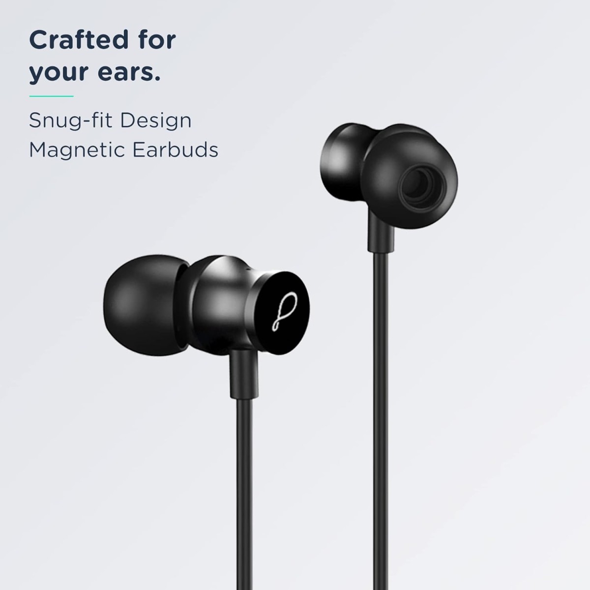 Pebble Flex Activ Neckband with True Bass in-Built Mic, up to 60 Hours Play time, Magnetic Earbuds, Soft Silicone Body Workout and Sweat Proof (Black)