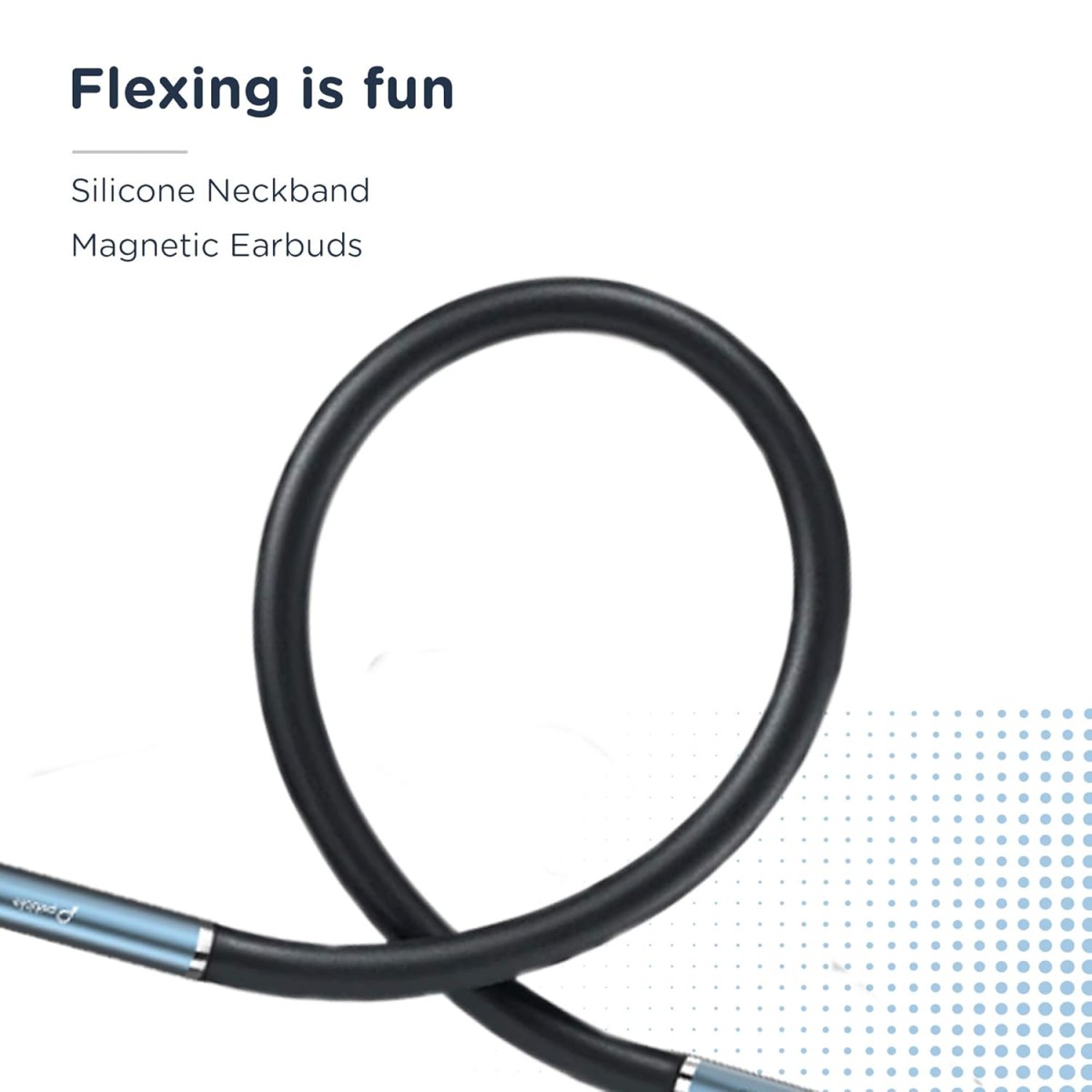 Pebble Flex Lite Neckband with True Bass in-Built Mic, 10 Hours Play time, Magnetic Earbuds, Soft Silicone Body Workout and Sweat Proof (Black)