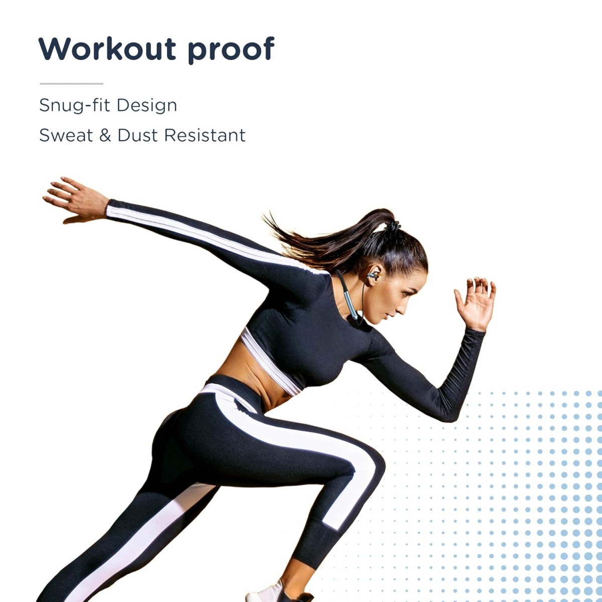 Pebble Flex Lite Neckband with True Bass in-Built Mic, 10 Hours Play time, Magnetic Earbuds, Soft Silicone Body Workout and Sweat Proof (Black)