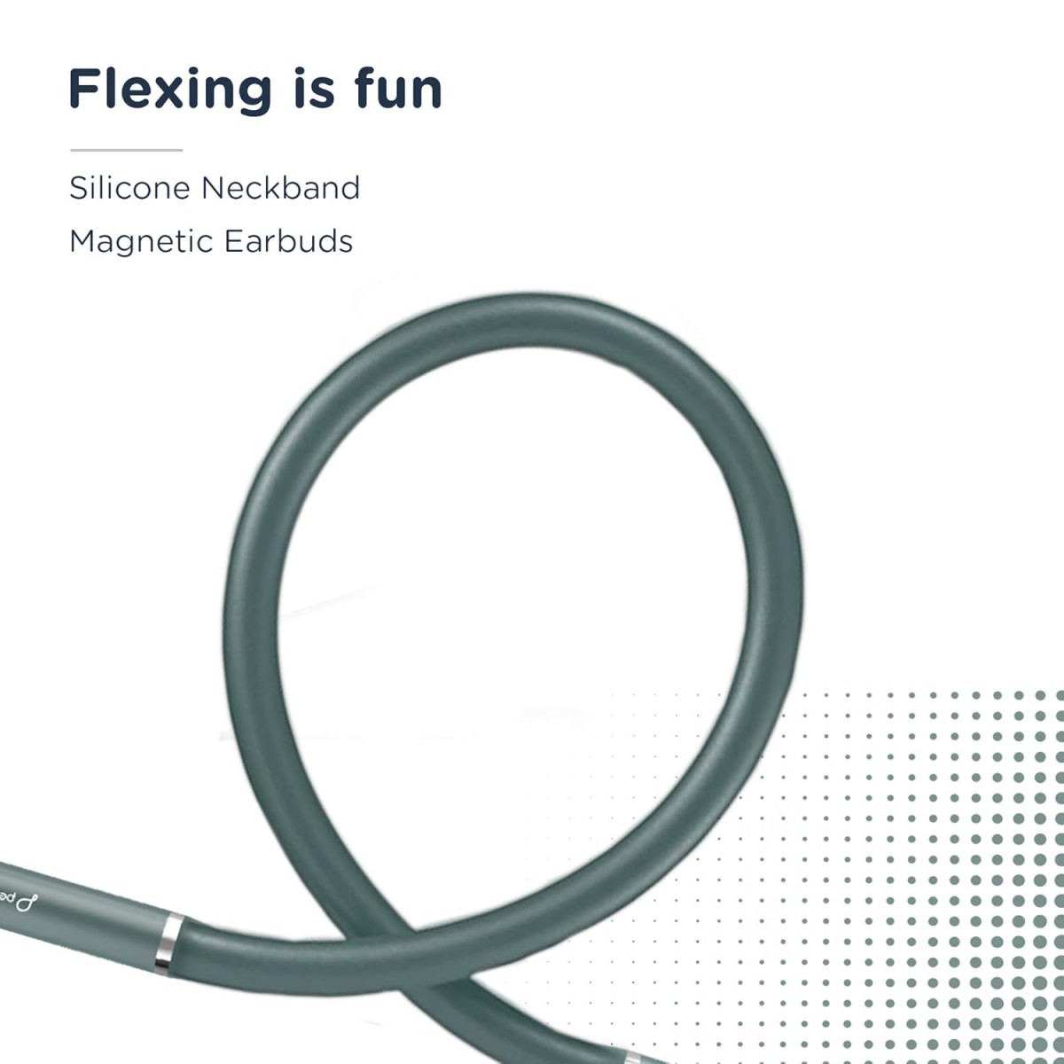 Pebble Flex Lite Neckband with True Bass in-Built Mic, 10 Hours Play time, Magnetic Earbuds, Soft Silicone Body Workout and Sweat Proof (Black)