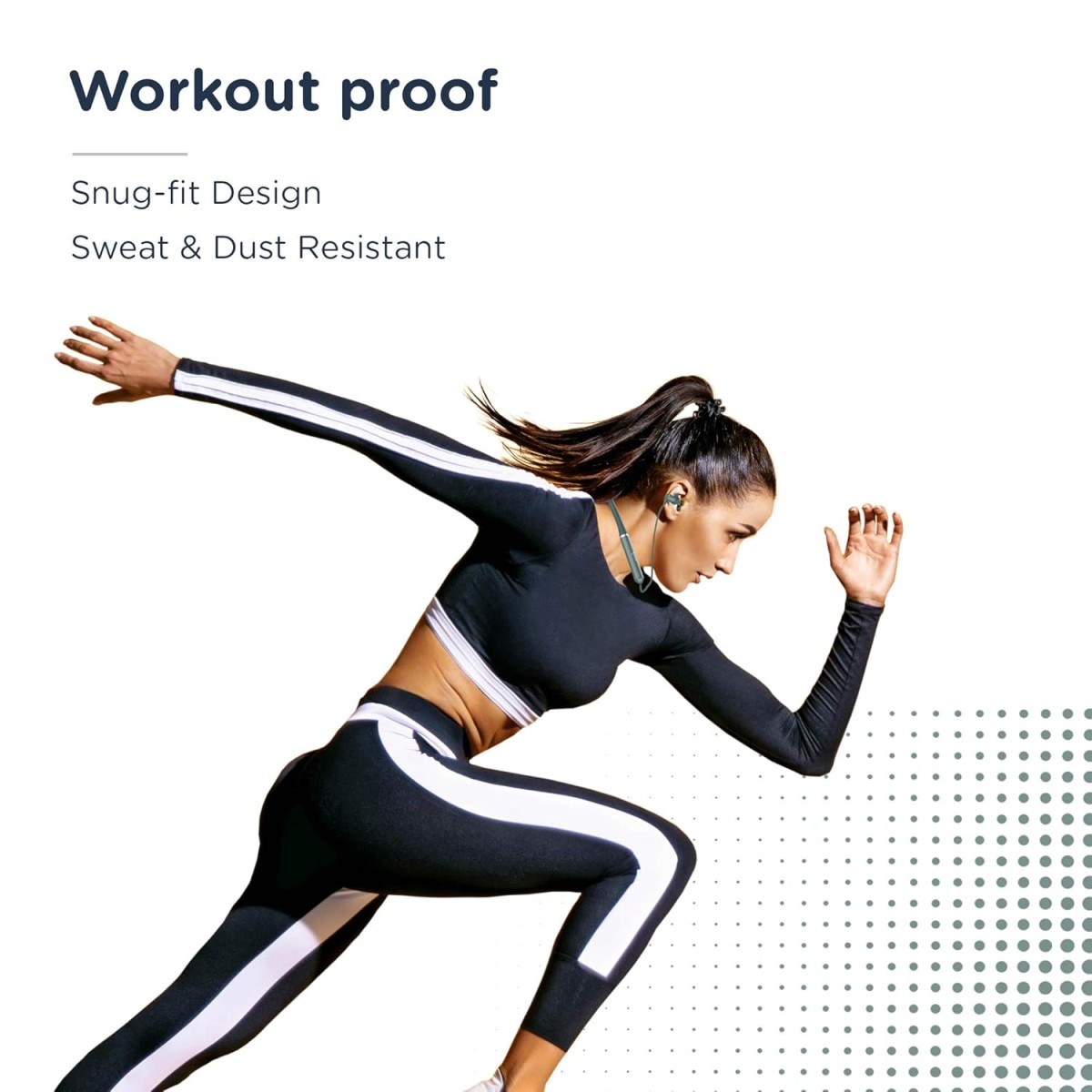 Pebble Flex Lite Neckband with True Bass in-Built Mic, 10 Hours Play time, Magnetic Earbuds, Soft Silicone Body Workout and Sweat Proof (Black)