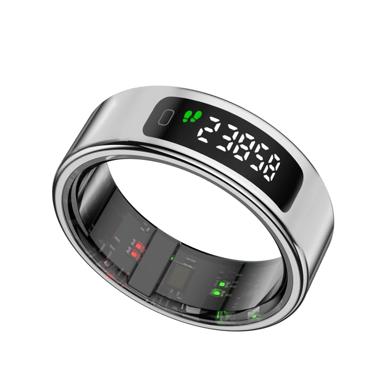 pebble Halo | Display, Gesture Controls, Health Tracker & Sleek Design Smart Ring (10, Silver)