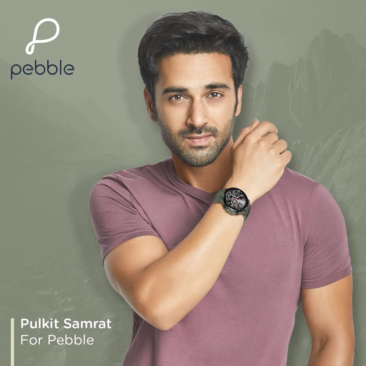 Pebble Leap Rugged Fitness Smartwatch with Bluetooth Calling, 1.3 inches HD Display, Inbuilt Oximeter, Heart Rate, Multiple Sports Modes IP68 Waterproof, 10 Days Battery Life (PFB16 Military Green)