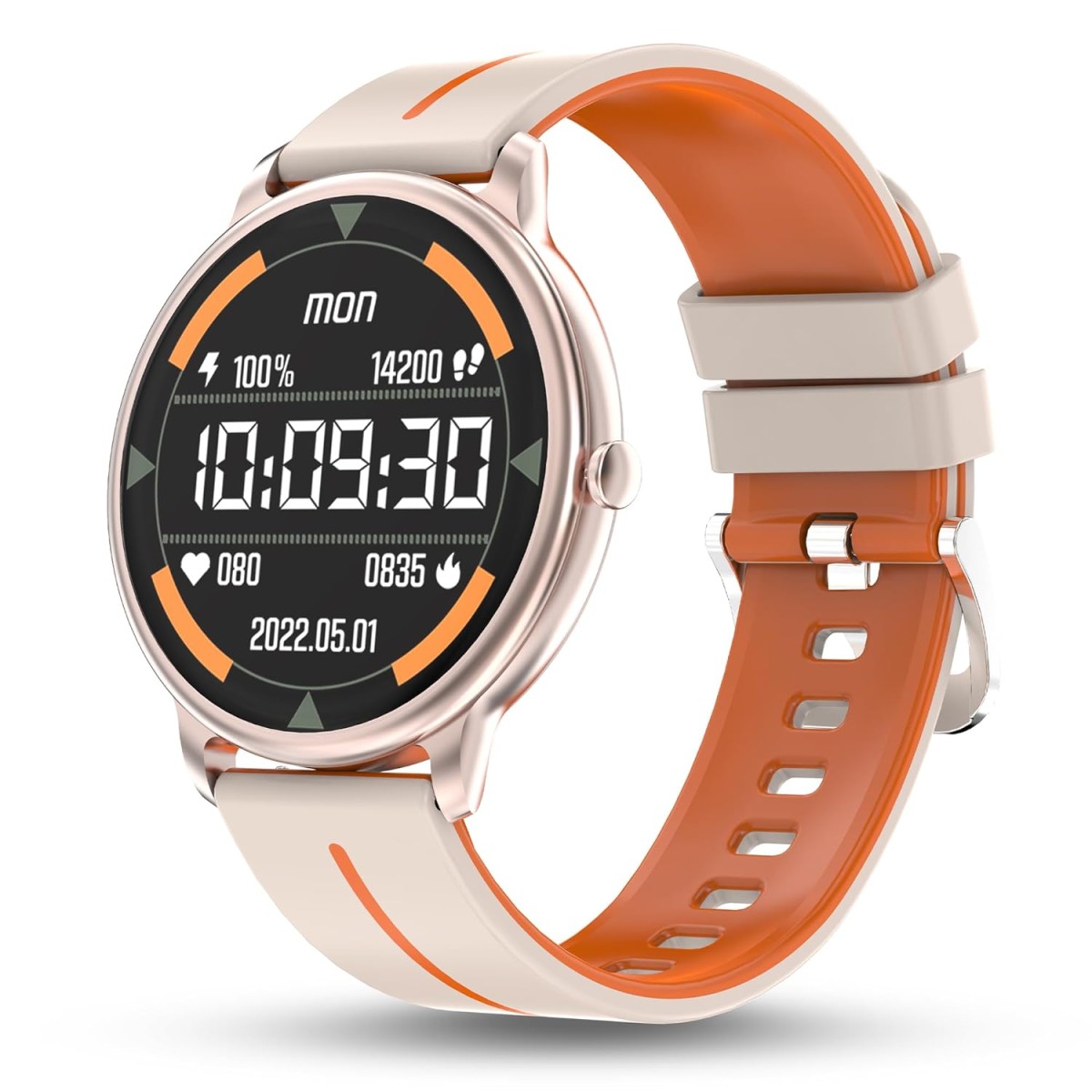 Pebble Magnum 1.43" (3.63 cm) Amoled Tru Bazel-Less 700 nits Display, BT Calling Smartwatch, Always On, Health Suite, Metal Alloy, Multi Spots Mode, Unisex Design