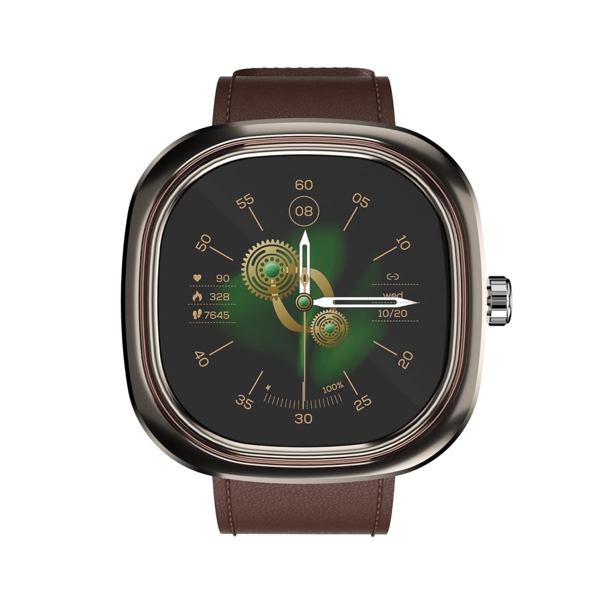 Pebble Matrix High Resolution IPS Display, 500 Nits Brightness, Bluetooth Calling, Blood Oxygen Level, Full Touch Control - Whisky Brown