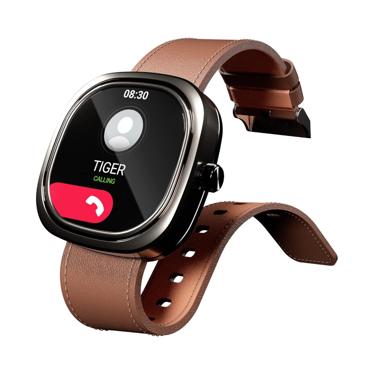 Pebble Matrix High Resolution IPS Display, 500 Nits Brightness, Bluetooth Calling, Blood Oxygen Level, Full Touch Control - Whisky Brown