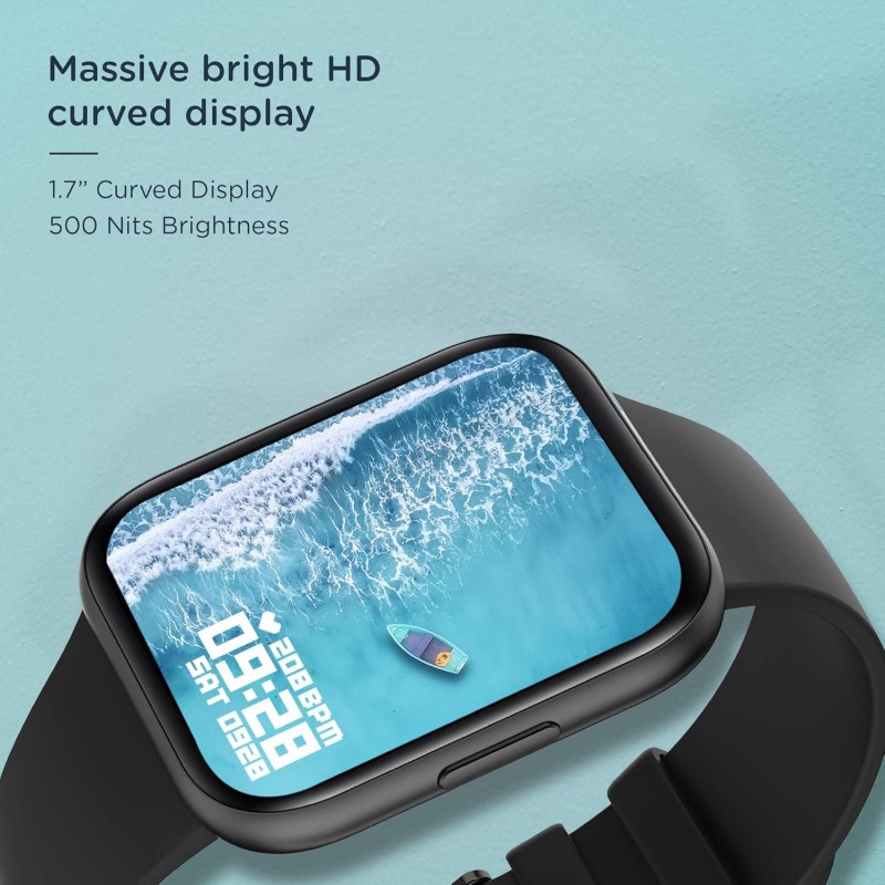 Pebble Pace Pro Smart Watch with 1.7 Bright HD Curved Display, Dedicated Dual Sensors for 24x7 SpO2, HR BP Monitoring, Multiple Fitness Modes, Sleep Tracking,Long Battery, IP68 Rated (PFB14 Jet Black) Pebble Pace Pro Smart Watch with 1.7 Bright HD Curved Display, Dedicated Dual Sensors for 24x7 SpO2, HR BP Monitoring, Multiple Fitness Modes, Sleep Tracking,Long Battery, IP68 Rated (PFB14 Jet Black)
