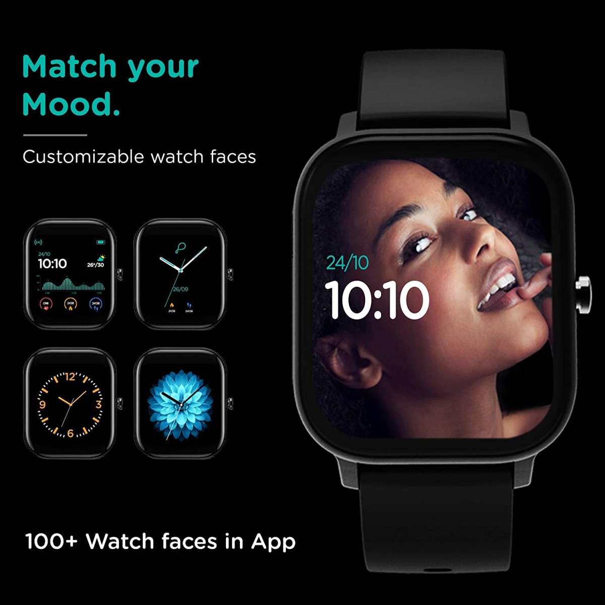 Pebble Pace Smart Watch with Oximeter Function (Black)