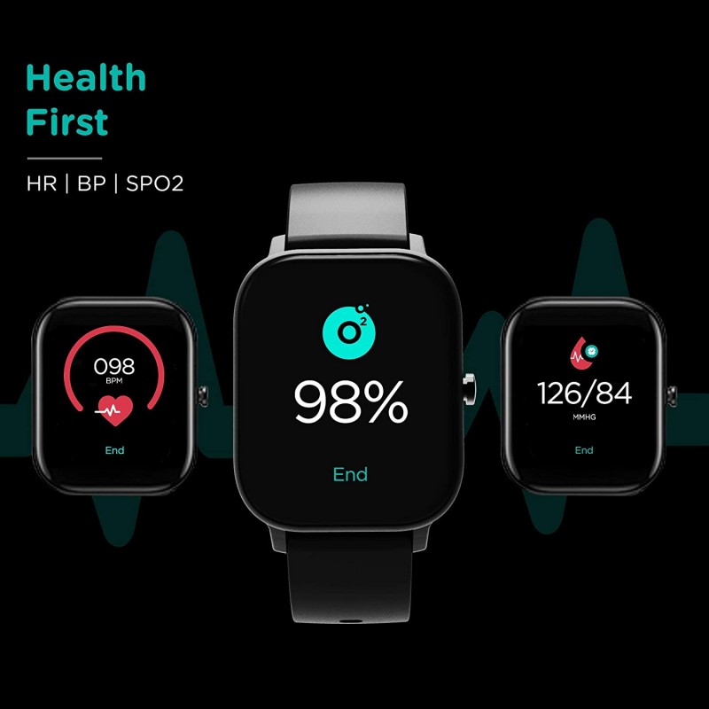 Pebble Pace Smart Watch with Oximeter Function (Black)